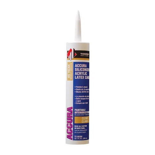 Caulk Accura Clear Siliconized Acrylic Latex 10.1 oz Clear