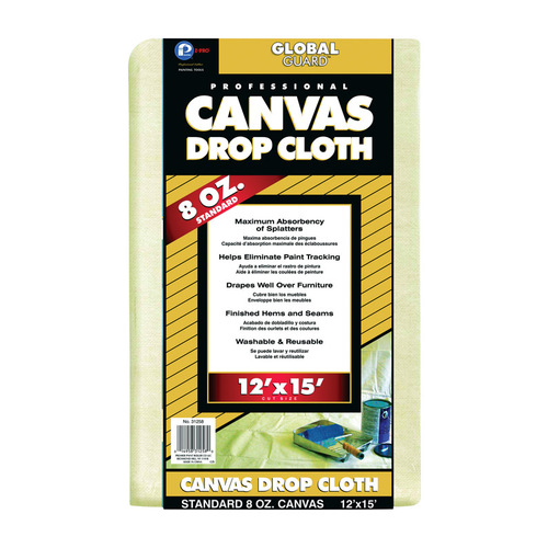 Premier 31258 Drop Cloth GlobalGuard 12 ft. W X 15 ft. L 8 oz Canvas Ivory