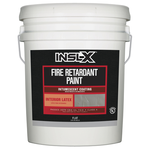 Insl-X FR210099-05 Fire Retardant Paint Flat White Acrylic 5 gal White