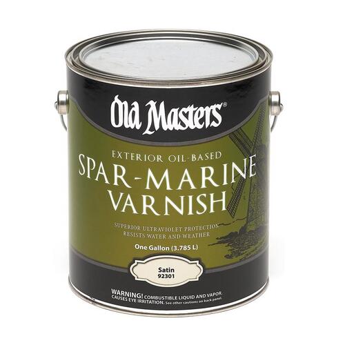 Old Masters 92301 Marine Spar Varnish Satin Clear OilBased 1 gal Clear