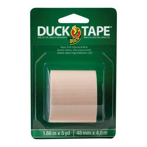 DUCK 285435 Duct Tape 1.88" W X 5 yd L Beige Solid Beige