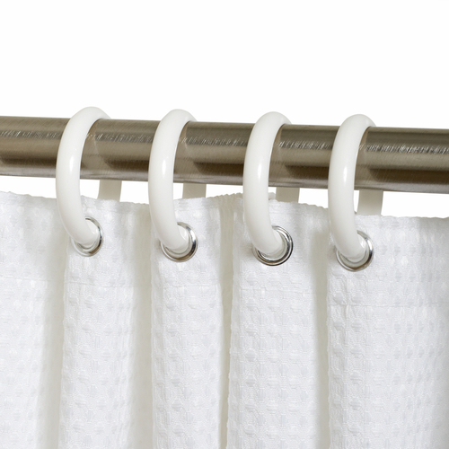 Zenna Home SSR01WW Shower Curtain Rings White Plastic White