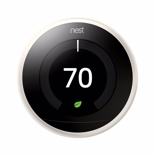 Smart Thermostat Nest Built In WiFi Heating and Cooling Dial White