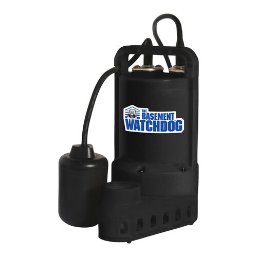 The Basement Watchdog SP-50T Sump Pump 1/2 HP 3900 gph Thermoplastic Tethered Float Switch AC Submersible Black
