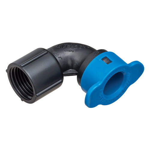 Female Elbow Blu-Lock 1/2" D X 1.5" L Blue