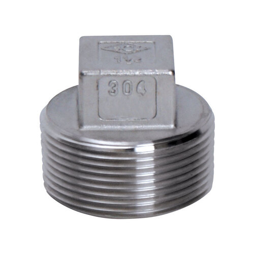 Smith-Cooper 4638102260 Square Head Plug 1-1/4" MPT Stainless Steel