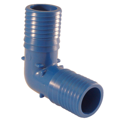 Irrigation 90 Degree Elbow 1" Insert in to X 1" D Insert Poly