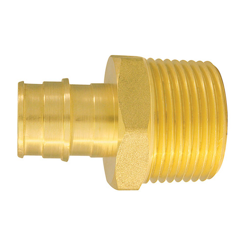 Apollo Valves EPXMA341 ExpansionPEX Series Reducing Pipe Adapter, 3/4 x 1 in, Barb x MPT, Brass, 200 psi Pressure