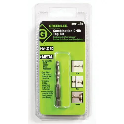 Greenlee DTAP1/4-20 Drill and Tap Bit High Speed Steel 1/4-20NC