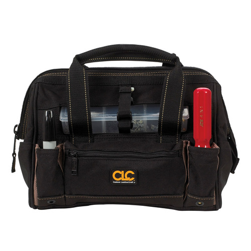 CLC 1533 Tote Bag with Plastic Tray 8" W X 9" H Polyester 21 pocket Black/Tan Black/Tan