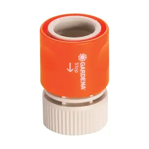 Gardena 5/8 & 1/2 in. Nylon/ABS Threaded Male Hose Connector with Water Stop