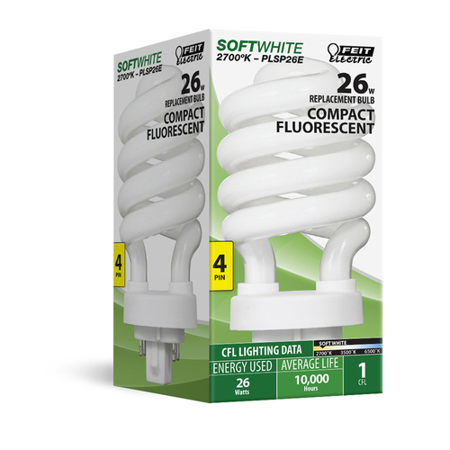 Fluorescent Bulb 26 W PL 4.75" D X 4.75" L Soft White Spiral 2700 K