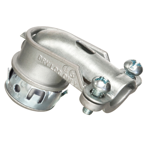 Arlington 850ST-1 90 Degree Angle Connector Die-Cast Zinc For AC and MC Silver