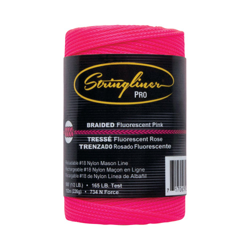 Chalk Line Refill Pink Braided 500 ft. Pink