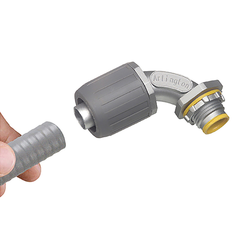 90 Degree Angle Connector Die-Cast Zinc For Non-Metallic and Type B Gray