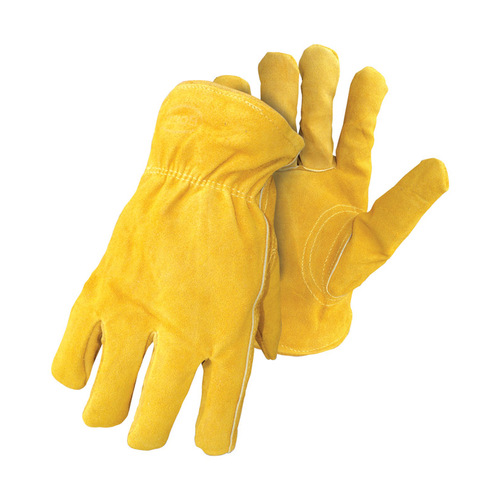 Boss 7186L Insulated Driver Gloves, L, Keystone Thumb, Elastic Cuff, Yellow
