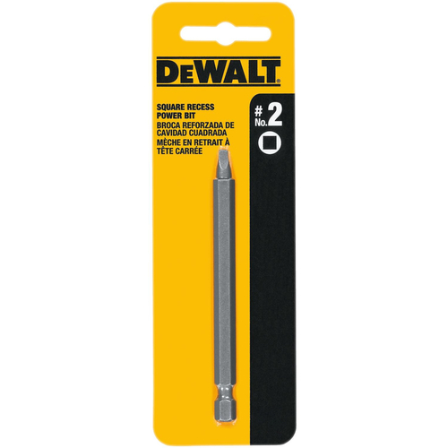 Screwdriver Bit Square Recess #2 X 6" L Heat-Treated Steel