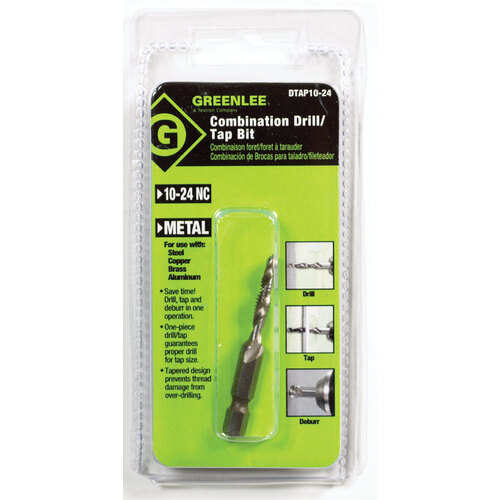 Greenlee 2137198 Drill and Tap Bit High Speed Steel 10-24NC