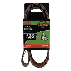 L x 1 in Gator  30 in W Aluminum Oxide  Sanding Belt  120 Grit Fine  3 pc. 