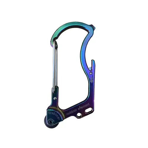 Outdoor Element F1RB Flint Multi-Tool Carabiner Firebiner 6-In-1 Stainless Steel Multicolored