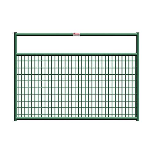 Wire-Filled Gate, 48 in W Gate, 50 in H Gate, 6 ga Mesh Wire, 2 x 4 in Mesh, Green