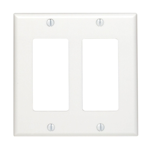 Wall Plate Decora White 2 gang Thermoset Plastic Rocker White - pack of 50