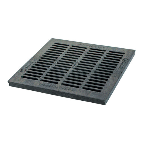 Drain Grate 18" Black Square Polyolefin Black