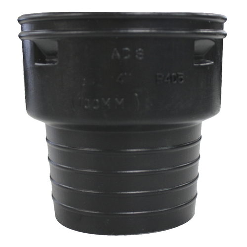 Corrugated-to-Clay Pipe Adapter 6" Snap X 4" D Snap Polyethylene Black