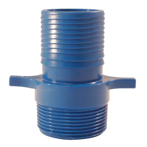 Male Adapter Blue Twister 1/2" Insert in to X 1/2" D MPT Acetal