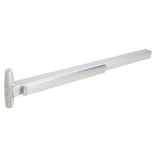 Satin Chrome Concealed Vertical Rod Panic Exit Device with Grooved Case 48" x 99" Exit Only