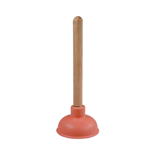 Plunger with Wooden Handle 9" L X 4" D