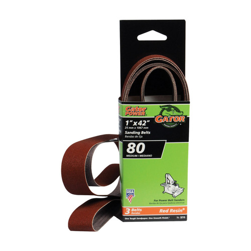 Sanding Belt 42" L X 1" W Aluminum Oxide 80 Grit Medium