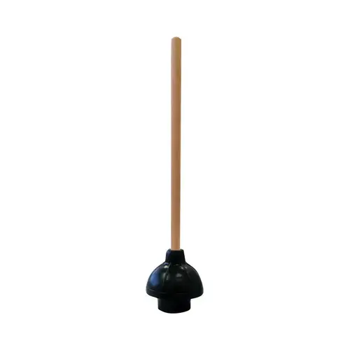 Plunger with Wooden Handle 18" L X 6" D