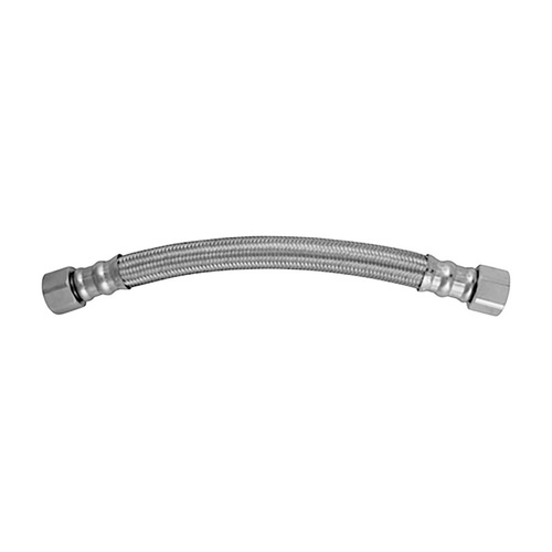 10-1342 Braided Water Heater Connector, 3/4 in, FPT, Stainless Steel, 18 in L