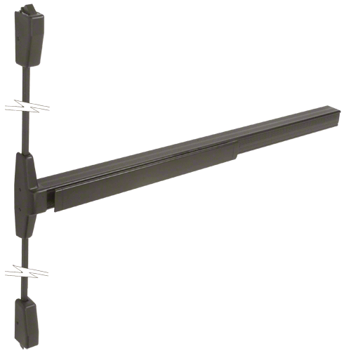 Surface Mounted Vertical Rod Panic Exit Device with Grooved Case Dark Bronze Finish 48" x 84" Exit Only