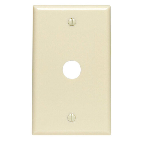 Wall Plate Ivory 1 gang Thermoset Plastic Cable/Telco Ivory