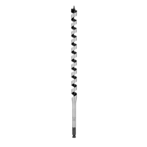 Auger Drill Bit, 13/16 in Dia, 17 in OAL, Twist Flute, 1-Flute, 7/16 in Dia Shank Uncoated