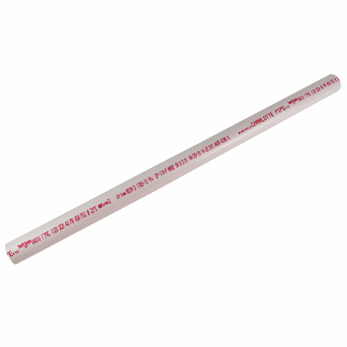 Charlotte Pipe PVC 04010 0200 Solid Pipe Schedule 40 PVC 1" D X 2 ft. L Plain End 450 psi