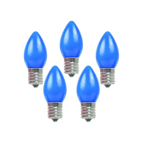 Christmas Light Bulbs Incandescent C7 Blue 25 ct Replacement 0 ft.