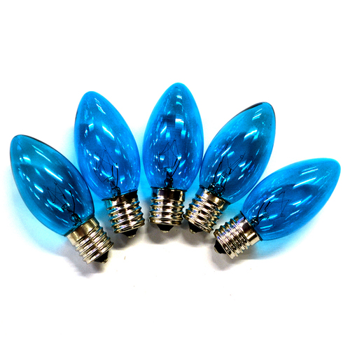 Christmas Light Bulbs Incandescent C9 Blue 25 ct Replacement 0.08 ft. Transparent