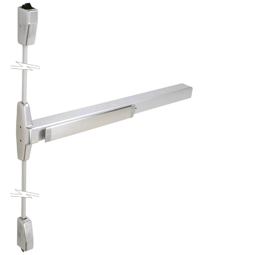 Surface Mounted Vertical Rod Panic Exit Device with Smooth Case Satin Chrome Finish 36" x 84" Exit Only