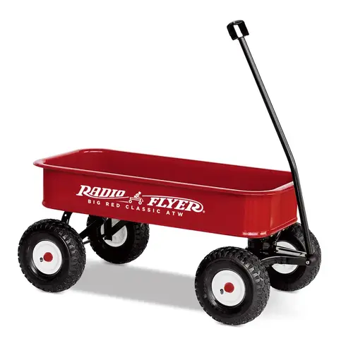 Wagon, 200 lb Capacity, Steel, Red