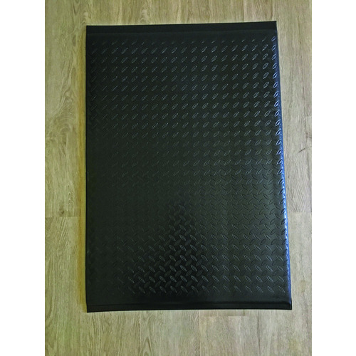 Portico Systems A6085570 Anti Fatigue Mat Diamond 36" L X 33" W Black Indoor Foam/Vinyl Nonslip Black