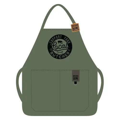 Open Road Brands 90170846-S Apron Butcher Baker BBQ Maker Support Your Local Butchers Canvas Green