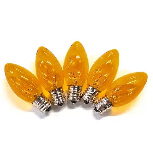 Christmas Light Bulbs Incandescent C9 Orange 25 ct Replacement 1 ft. Transparent