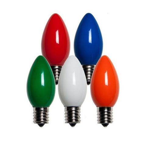 Christmas Light Bulbs Incandescent C9 Multicolored 25 ct 0 ft.