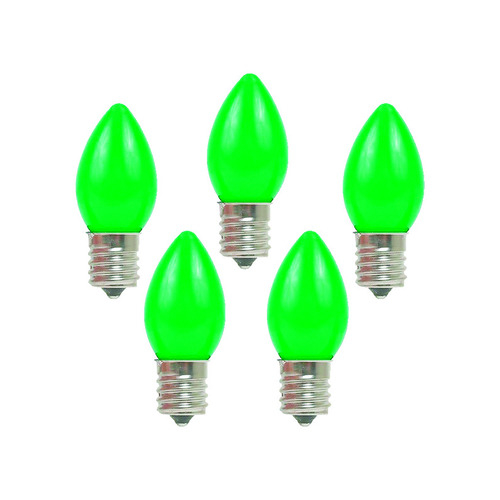 Christmas Light Bulbs Incandescent C7 Green 25 ct Replacement 0 ft. Transparent