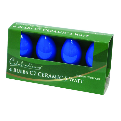 Christmas Light Bulbs Incandescent Blue 4 ct Replacement - pack of 10