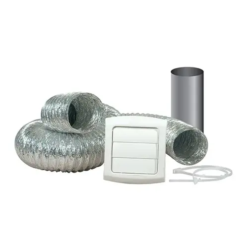 Dundas Jafine TD48PVKZW6 ProVent TD48PVKZW Dryer Vent Kit, Polypropylene, White, 12-Piece