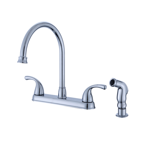 Ultra Faucets UF21340 Kitchen Faucet Two Handle Polished Chrome Side Sprayer Included Polished Chrome